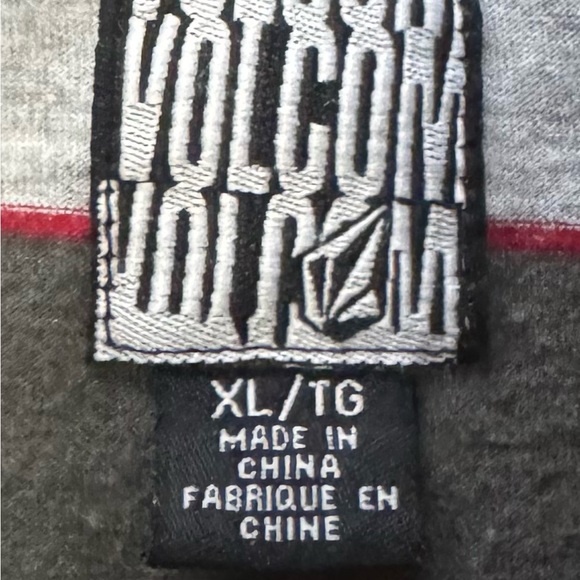 Volcom Men's Black and Gray Striped Hoodie - Picture 2 of 3